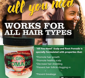 Organic Hair Solution-Kids Hair Growth Set- Pomade-Shampoo-Conditioner-Scalp &amp Hair Strengthening-For Stronger Longer Hair-Split Ends &amp Dry-Sulfate/Paraben Free- For All Hair Types (pack 3)