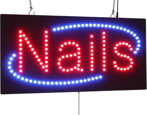 Nails Sign Jumbo Size 27x15 69x38cm TOPKING LED Neon Florescent Signage Signboard Display Billboard Screen Grand Opening Gift