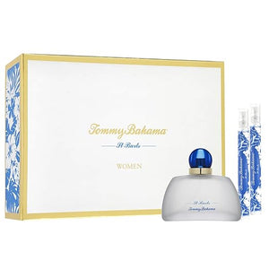 Tommy Bahama St. Barts 3 PC Perfume Gift Set for Women Set Includes 3.4 Fl Oz Eau de Parfum + Two 0.34 Fl Oz Mini Travel Sprays Christmas Gift Stocking Stuffer for Her