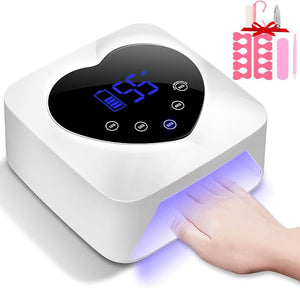 UV LED Nail Lamp Cordless 72W Portable Nail Dryer Light Rechargeable UV Light for Gel Nails Polish/AcrylicFast Curing Gel Polish Lamp with 5 Timer Smart SensorNail Art Drying Tools for Home Salon