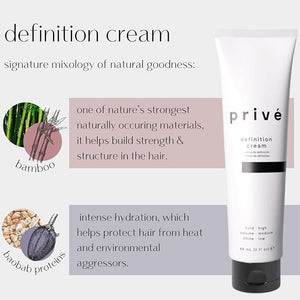 Priv? Definition Hair Cream - High Hold Styling Cream for Smoothing Molding &amp Shaping - Anti Frizz Hair Products for Slick Back Looks - Adds Texture Tames Fly Aways &amp Provides Frizz Control
