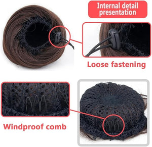 UNNS Hair Bun Clip Synthetic Fiber Hair Extensions Bun Donut Bun Wig Clip Ballet Bun Claw Clip Bun Hair Pieces Women's Hair Accessories Synthetic Hair (Color : E)