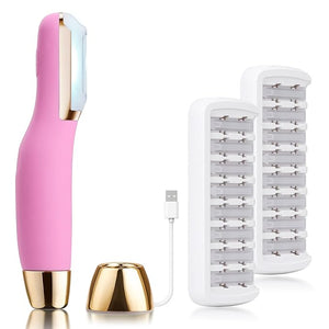 Sonic Dermaplane Razor for Women Face Dermaplaning Tool for Face Facial Hair Removal for Women Sonic Edge Technology Peach Fuzz with 16 Replaceable Blades(Pink)