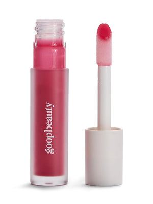 goop Beauty Hydra-Barrier Gel Gloss | Hydrating Lip Gloss to Moisturize &amp; Plump Lips | Hyaluronic Acid &amp; Vitamin E | Tulip - Sheer Hot Pink | 0.13 oz