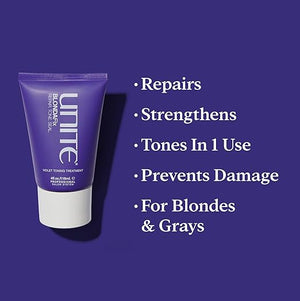 UNITE Hair - BLONDA Fix - Ultra-Violet Treatment for Blonde Gray &amp Highlighted Hair - Repairs Strengthens &amp Tones - Prevents Damage &amp Reduces Blow Dry Time 4 Fl Oz