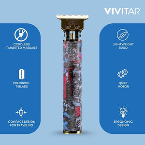 Vivitar - Cordless Hair Trimmer T-Blade Precision Cutting Lightweight Design for Easy Grooming (Pink)