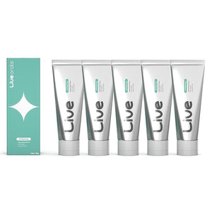 Live Orals Whitening Toothpaste 80g x 5 Units - Fluoride-Free Nano Hydroxyapatite &amp Hydrogen Peroxide Sensitive Teeth Enamel Strengthening Natural Mint Gel