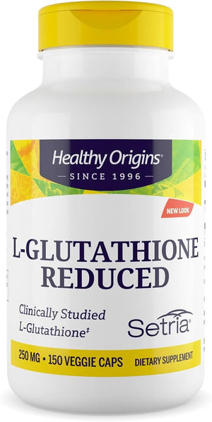 Healthy Origins L-Glutathione 250 mg (Setria Non-GMO Gluten Free Antioxidant Immune Support Skin Support) 150 Veggie Caps