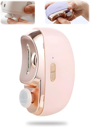 3 in 1 Automatic Electric Nail Clipper, 2025 New Electric Toe Nail Clippers with Polishing for Seniors Adults Baby, Automatic Electric Nail Clippers Nail File with LED Light &amp; Storage Box (Pink)