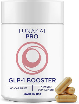 Lunakai PRO USA Made GLP-1 Supplement - Natural GLP 1 Booster with Probiotics &amp Resveratrol ? Supports Weight Management Cravings &amp Metabolism 60ct