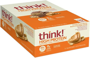 think! Keto Protein Bars Healthy Low Carb Low Sugar Gluten Free Snack with No Artificial Sweeteners 4G Net Carbs &amp 10G of Whey Protein - Chocolate Peanut Butter Pie (10 Count)