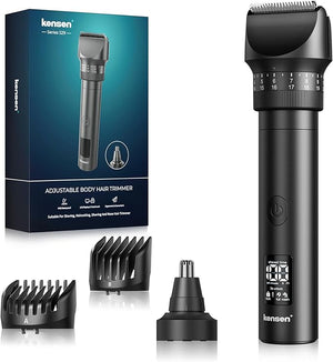 Beard Trimmer for Men - Professional 42 Adjustable Length Settings Hair Clippers Body Hair Trimmer for Men Precision Shaving Facial Head Nose Trimmers LED Display IPX6 Waterproof Mustache Trimmers