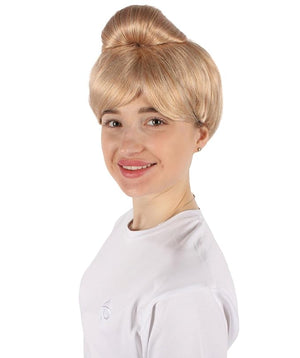 Women's Premium Bun Wig - Adjustable Capless Hair extensions with Realistic Synthetic Fibers - Multi-Color Elegant Bun Hairpiece for Halloween Cosplay and Everyday Wear Strawberry Blonde