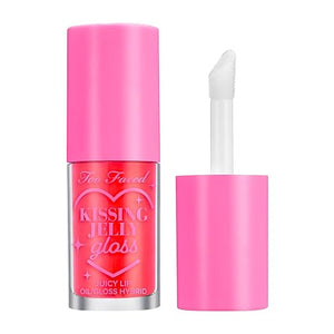 Too Faced Kissing Jelly Lip Oil Gloss | Hydrating Lip Oil + Gloss Hybrid for Instant Moisture and Shine, 0.15 Fl Oz