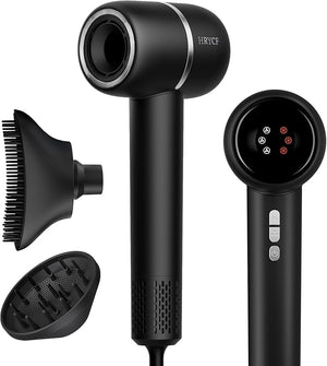 Hair Dryer with Smoothing Comb 160000RPM High Speed Blow Dryer Negative Ionic Hair Care Fast Drying and Less Heat Damage Thermo-Control Low Noise &amp Portable with Diffuser Black