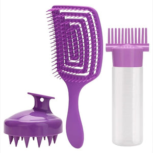 3pcs Hairdressing Tools Home Diy Comb Dye Bottle Set for Woman Hair Styling Appliances(02)