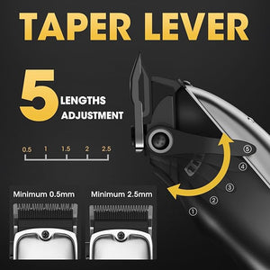 Hair Clippers for Men,4 in 1 Professional Hair Clippers T-Blade Trimmer Electric Foil Shaver Nose Hair Trimmer Set,Cordless Barber Hair Cutting Men¡¯s Grooming Kit LCD Display Gifts (Silver)