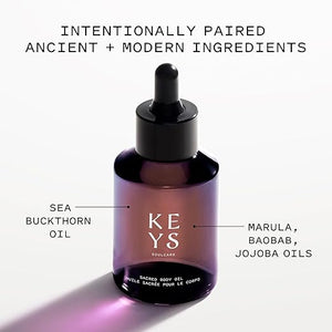 Keys Soulcare Sacred Body Oil with Marula Oil, Lightweight, Non-Greasy, Hydrates, Calms &amp; Nourishes Skin with Manuka Honey, Cruelty-Free, 1.69 Fl Oz