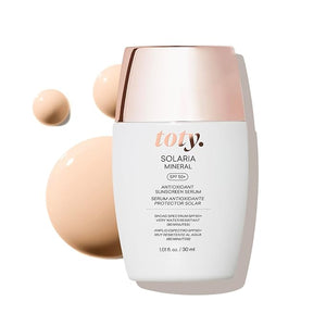 Toty by Sofia Vergara - Solaria Mineral SPF 50+ Antioxidant Sunscreen Serum - Mineral Tinted Face Sunscreen - Broad Spectrum - Universal Tint - Ultra Fluid and water resistant - Tavel size (1 fl Oz)