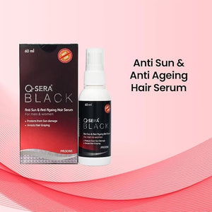 Q..S..e..r.a B.l.a.c.k. Anti Sun And Anti-Ageing Hair Serum | For Men and Women | Repairing Damaged Hair | Protection From Sun Damage | Dermatologist Recommended | 60 ML