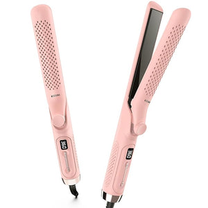 360¡Æ Airflow Styler ? 1 Inch 2-in-1 Hair Straightener &amp; Curler with Vented Cool Air for Style Locking, Extra Long Flat Iron, Dual Voltage for European Travel