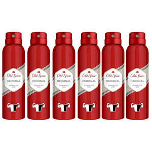 Old Spice Original Deodorant Body Spray for Men 150 ml ? Classic Fresh Scent Long-Lasting Odor Protection Fast-Dry Aerosol Aluminum-Free Deodorant Spray Pack of 6