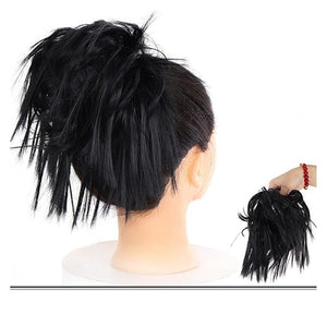 Hair Accessories Messy Bun Hair Slice Ponytail Hair Extensions with Elastic Rubber Band Synthetic Fluffy Bun Women Wig Hair Bun Hair Pieces For Women(001)