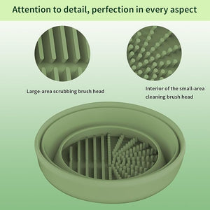 Electric Makeup Brush Cleaner and Dryer Portable Automatic Brush Cleaner with 3 Power Levels Fast Motor Speed 5 Rubber Collars Rechargeable Quick Clean &amp Dry for Makeup Brushes