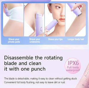 New Pinsliee Electric Razors for Women Glowhave Double Headed Bikini Trimmer Body Hair Shaver Travel Razors for Women Suitable for Underarms Legs ArmsFace (Pink Purple)