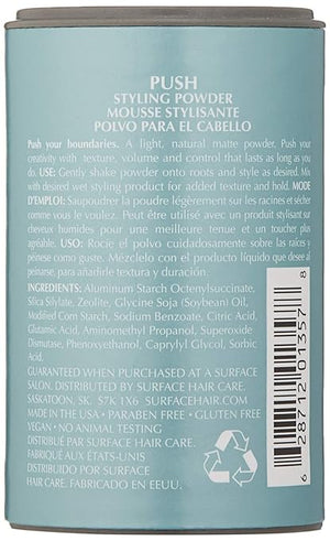 SURFACE Hair Push Styling Powder - Lift Roots Add Texture With A Natural Matte Finish 0.35 Oz.
