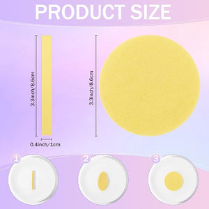 Mifoci 960 Pieces Yellow Compressed Facial Sponges for Estheticians Makeup Removal Sponge Pads for Women Spa Exfoliating Face