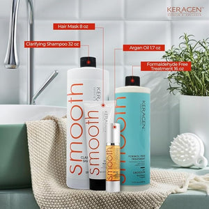 Keragen Brazilian Keratin Smoothing Treatment | Formaldehyde-Free Blowout Kit for Frizzy Dry or Damaged Hair | Organic Keratin and Collagen | Salon-Quality Results at Home | 16 Oz