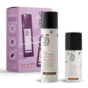 Style Edit Travel Essentials Hair Duo Root Concealer Spray Full Size &amp; Travel Size | Instant Gray Root Concealer for Grays and Roots Coverage | Medium Brown