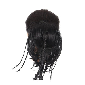 UNNS Hair Chignon Synthetic Straight Bun with Braids Extension Messy Bun Ponytail Hair Hoop Hair Accessories for Women Natural Wigs Bun Hair Pieces for Women (Color : 07)