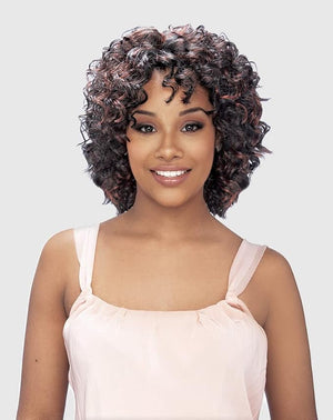 VANESSA Express Weave Easy Steps Medium Short Length Curly Wave Style Synthetic Hair Wig - LA COSMO (T30B)