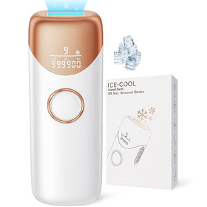 Laser Hair Removal Ubroo IPL Hair Removal Device with 5¡É Ice Cooling, 3 In 1 Painless Hair Removal For Women Men Permanent Face Body Beauty Care (Gold)