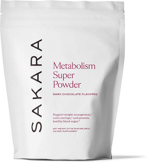 SAKARA Metabolism Super Powder ? Natural Support for Appetite Control Weight Management Support and Curbed Cravings ? Vegan Non-GMO Chocolate Flavor ? 24 Servings