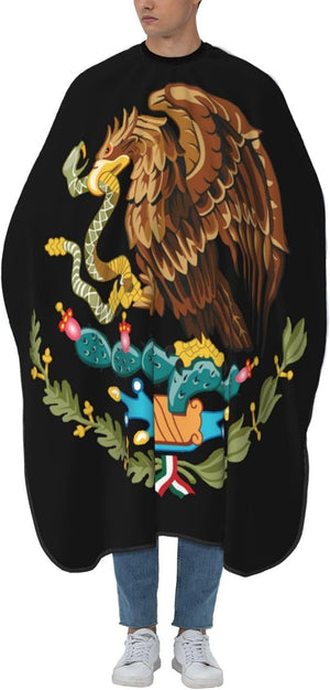Mexico Flag Salon Barber Cape For Men/Women - Professional Hairdressing Waterproof Hair Cutting Cape With Adjustable Snap Closure-Haircut Apron For Hair Stylist And Home Use-55''X66''