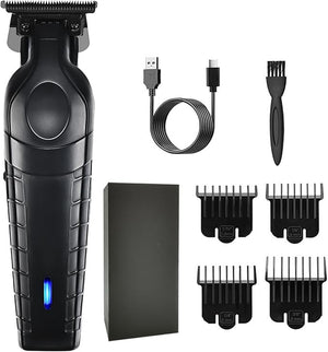Blackout Trimmer Plus Zero Gap Barbers Tonic Blackout Trimmer Premium Zero-Gapped Cordless Rechargeable Safety Razor Hair Clipper Mens Grooming Shaving Kit for Face Mustache Body Ear (Black)