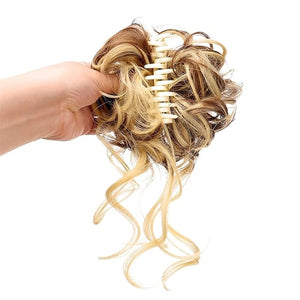 Hair Accessories Synthetic Bun Hair Clips Messy Bun Ponytail Extensions Wavy Curly Bun Claw Clips Wigs for Women Hair Bun Hair Pieces For Women(1Pcs-08)