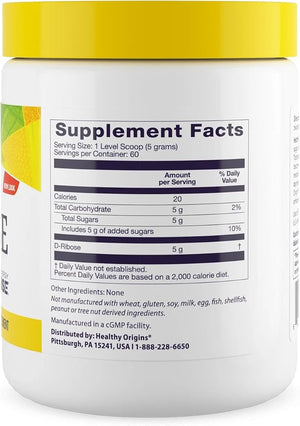 Healthy Origins D-Ribose Powder (BioEnergy Non-GMO Gluten Free Energy Support Heart Support) 10.6 Ounce