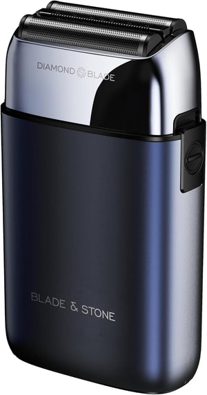Blade &amp Stone PS501 Foil Shaver for Men ? Dual Foil Cordless Shaver with Graphene-X Blades and 8000 RPM Digital Motor ? All-Metal Rechargeable Wet and Dry Razor ? Dark Night