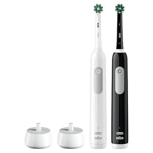 Oral-B Pro 1000 CrossAction Electric Toothbrush, Black and White, 2 Count