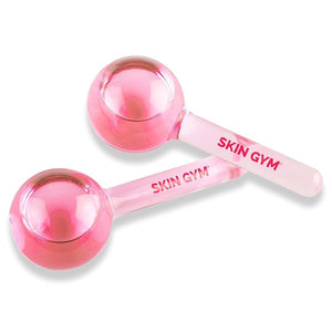 Skin Gym Ice Globe Beauty Balls Pink Liquid Cryocicles Cooling Face Roller for Smooth Skin &amp Enhanced Glow