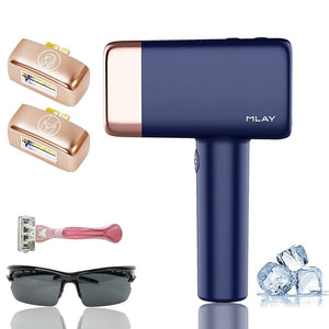 MLAY T14 Hair Removal Device 0.5s/flash 20J High Energy IPL Hair Removal Device with ice-Cooling System 5 Energy Levels Hair Removal Device Can Be Used All Over the Body +1*bikini HR + 1* Face HR