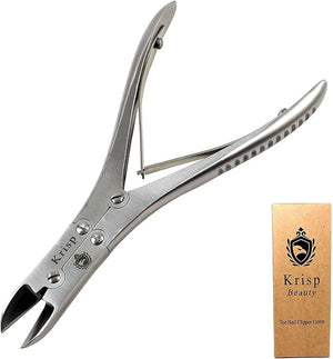Toenail Clippers for Thick Ingrown Toenails - Professional Nail Cutter Nail Trimmer Podiatry Fingernail Clipper for Men Women Seniors Elderly Podiatrist Heavy Duty Stainless Steel Tool by Krisp Beauty