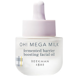 Beekman 1802 Oh Mega Milk Facial Oil - Hydrating Vitamin C &amp Niacinamide Serum - Repairs Skin Barrier - For Dry/Aging Skin - Fragrance Free &amp Sensitive Safe