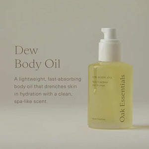 Oak Essentials Dew Body Oil | Nourishing Daily Body Oil for Radiant Supple Skin with Borage Seed Oil Cedarwood and Sweet Almond Oil 3.4 Fl Oz