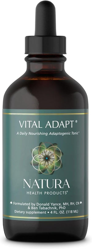 Natura Health Products Vital Adapt Supplement - Daily Nourishing Adaptogenic Tonic for Endocrine Function Support - Featuring Rhodiola Ashwagandha Cordyceps Reishi (4 Fluid oz)