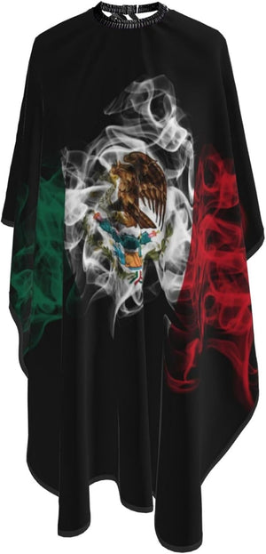 Mexico Flag Salon Barber Cape - Professional Hairdressing Waterproof Hair Cutting Cape With Adjustable Snap Closure-Haircut Apron For Hair Stylist And Home Use-55''X66''
